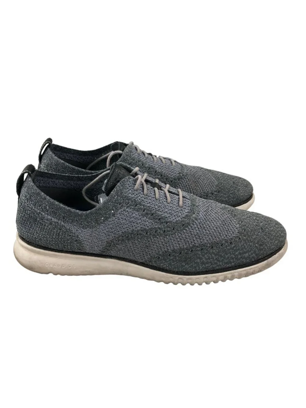 Cole Haan Men's Size 13M 2.ZeroGrand Magnet Ironstone Grey Knit Wingtip Oxfords